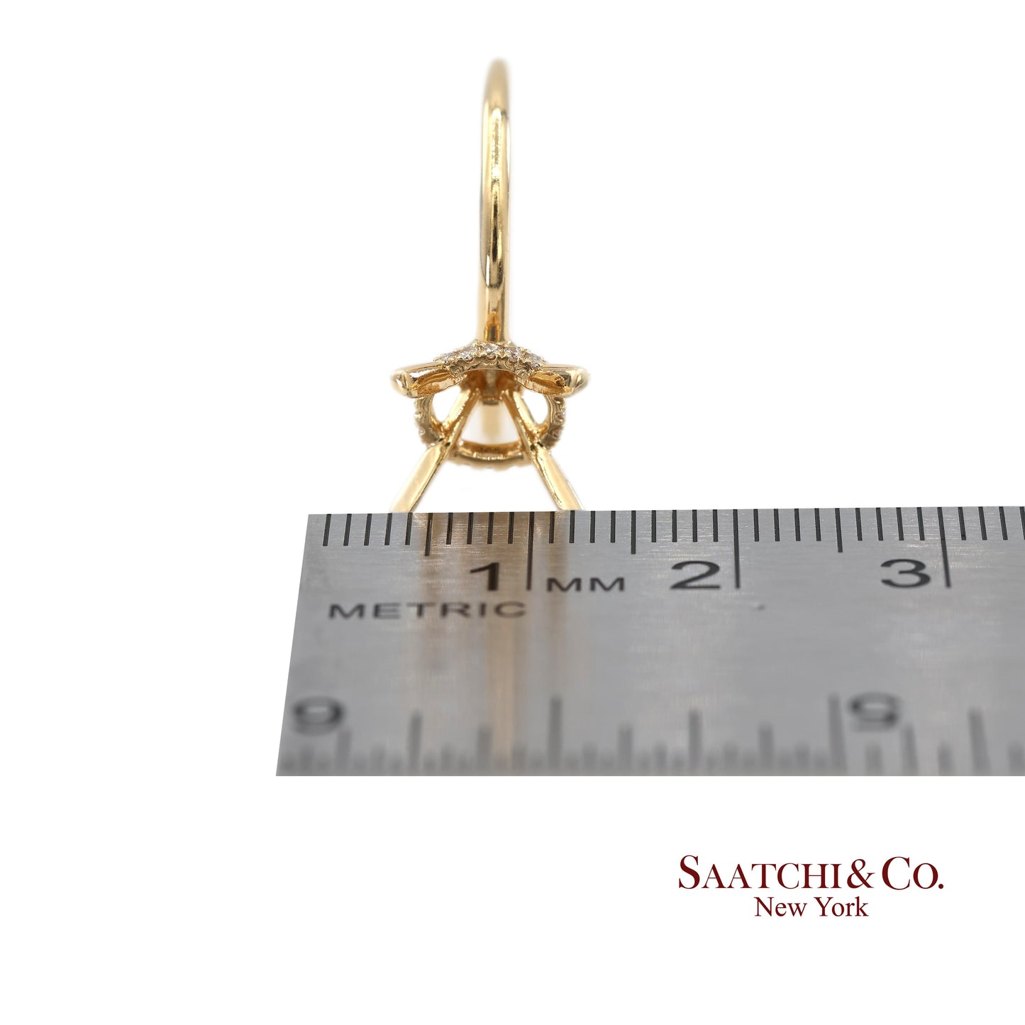 18K(750) Yellow Gold Natural Brilliant Diamond Mounting Ring