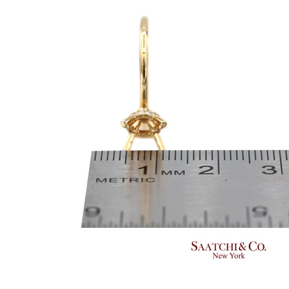 18K(750) Yellow Gold Natural Brilliant Diamond Mounting Ring