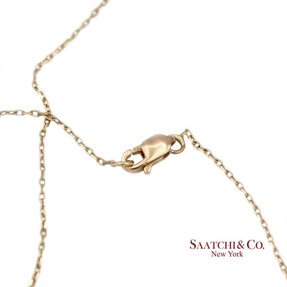 18K Natural Diamond Heart Shape Pendant with 14K Yellow Gold Chain