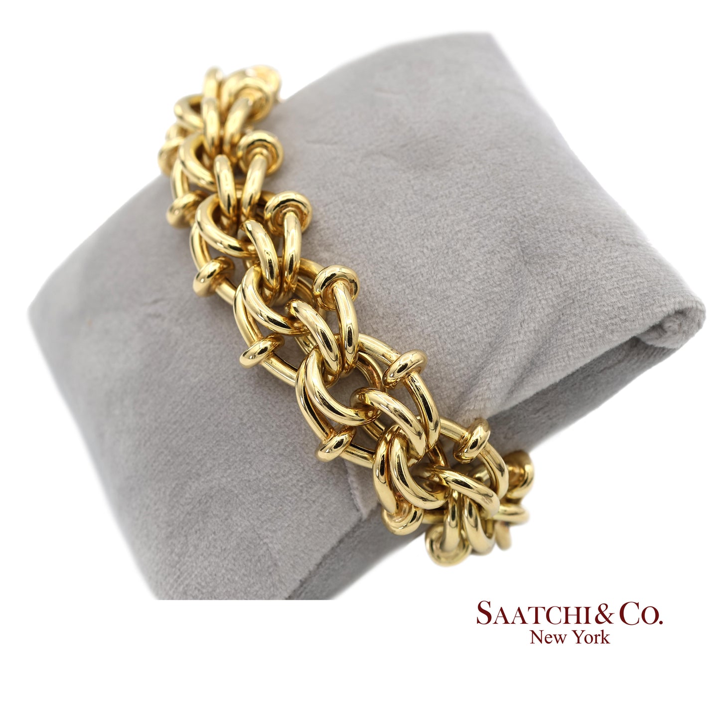 18K(750) Solid Yellow Gold Byzantine Chain Bracelet