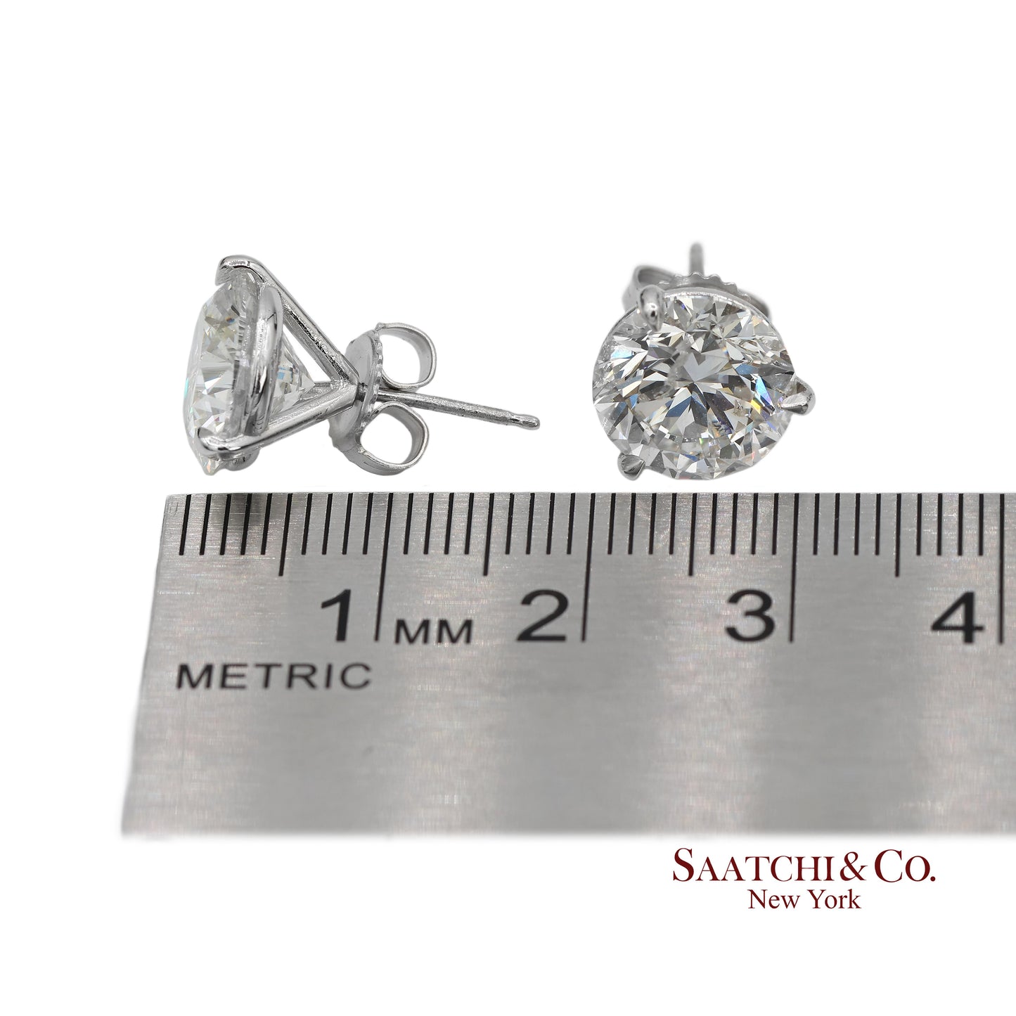 Platinum 950 Natural Diamond Stud Earrings