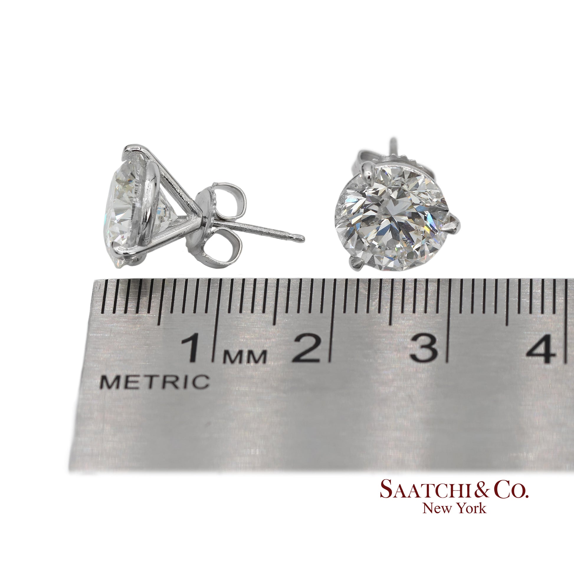 Platinum 950 Natural Diamond Stud Earrings