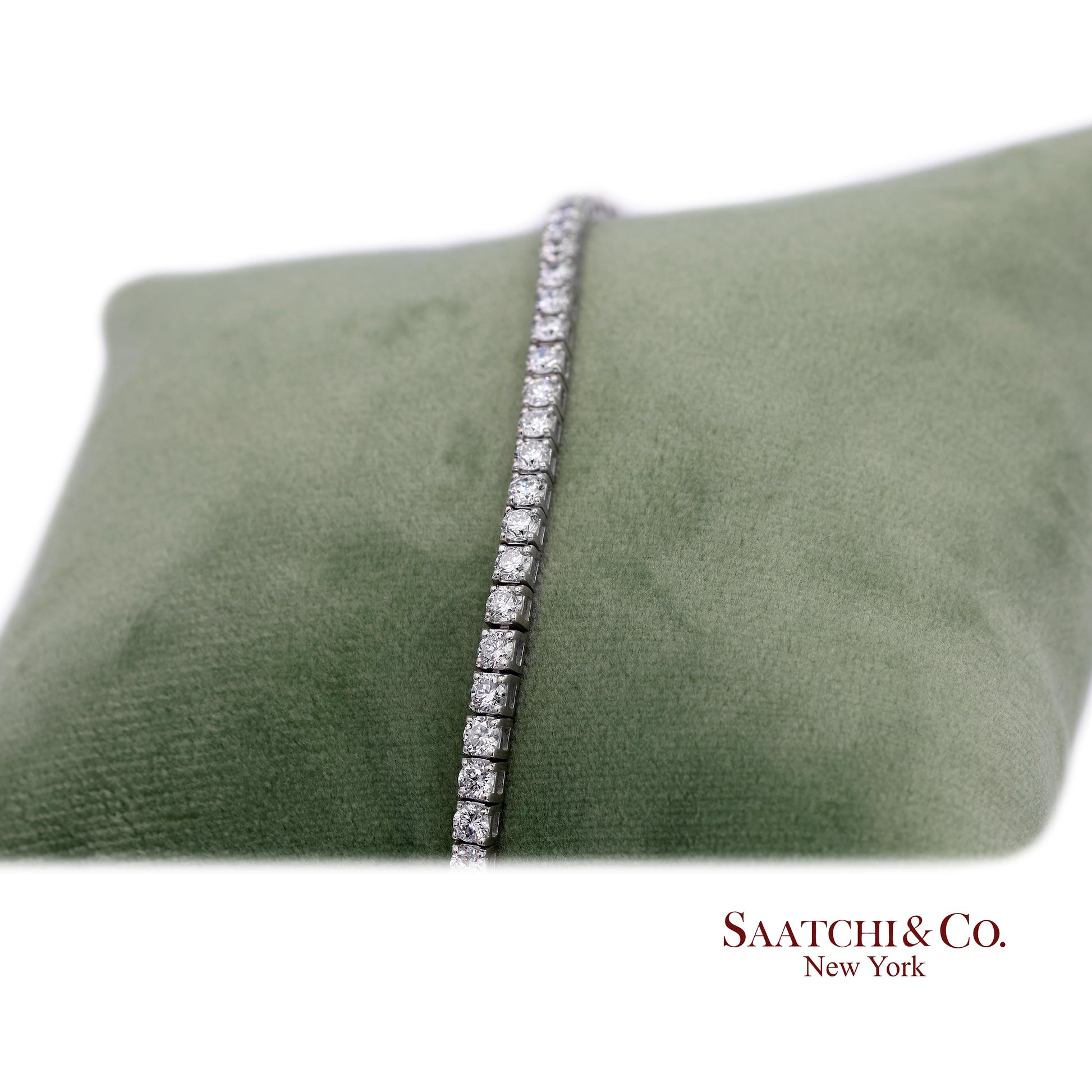14K(585) White Gold Lab Diamond (CVD) Tennis Bracelet Size 8.5 inch