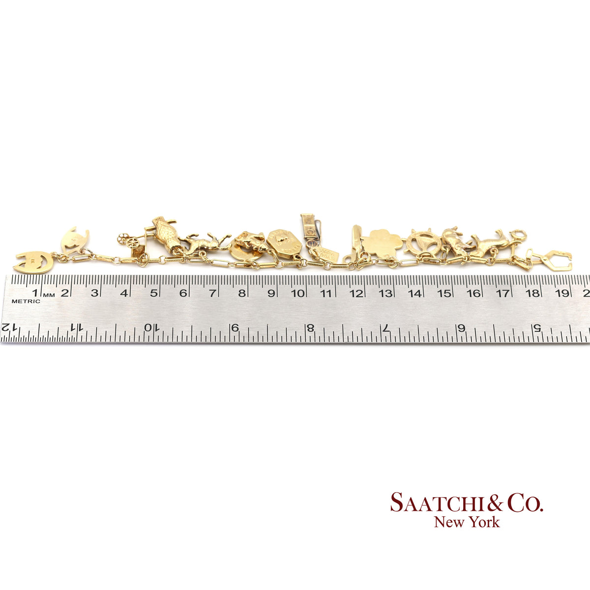 Vintage Estate 10K(417) Yellow Gold Charm Bracelet