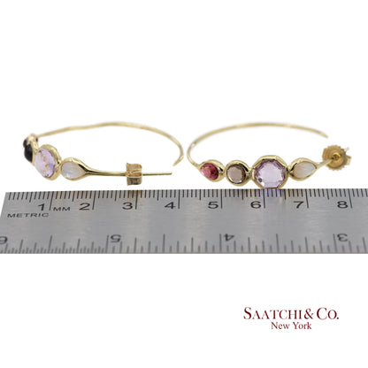 Vintage 18K 750 Solid Yellow Gold IPPOLITA Hoop Earrings