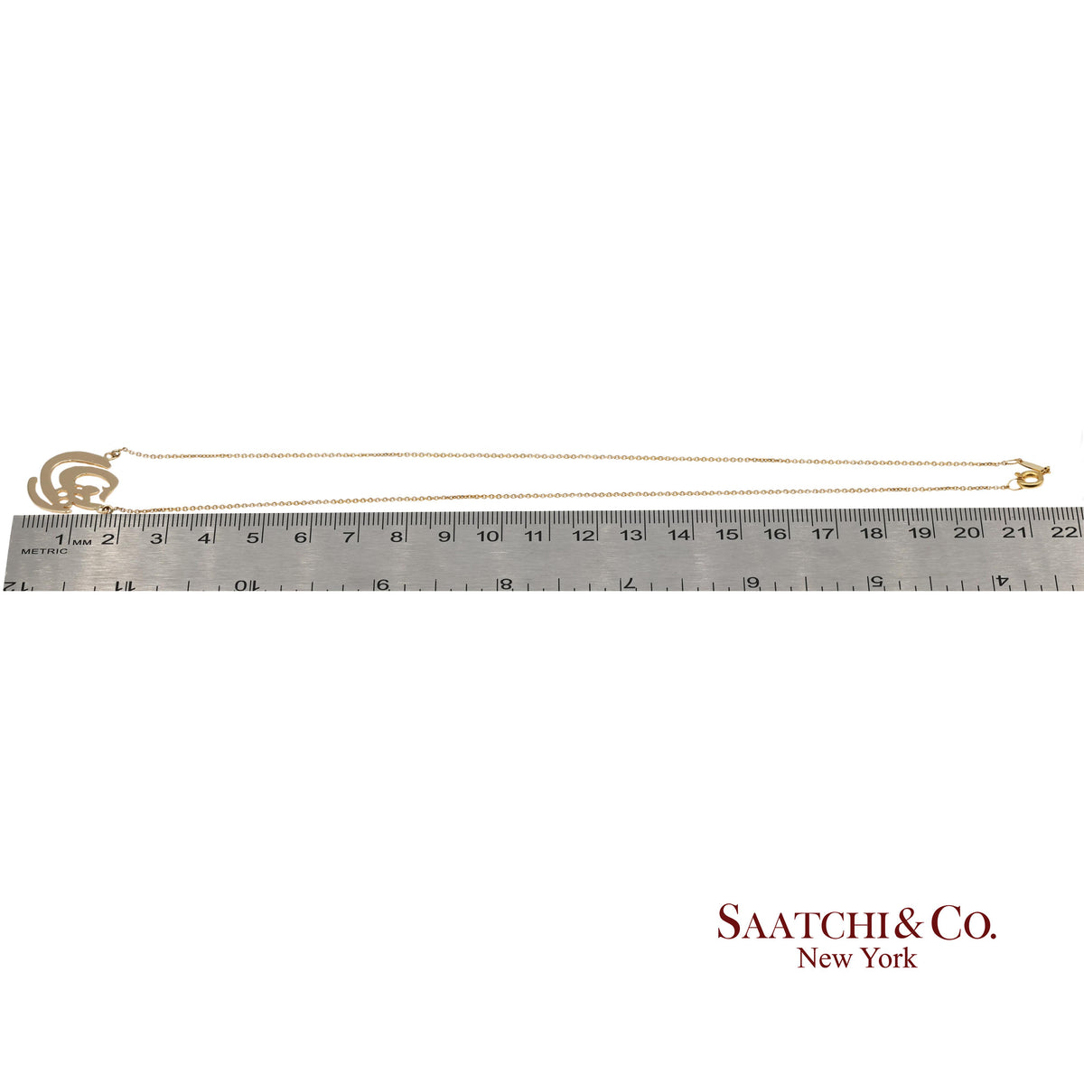 Brand New 18K Solid Yellow Gold Necklace With Raha Pendant