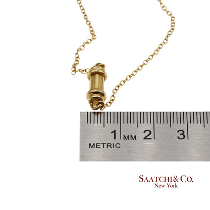 Tiffany & Co Solid 18K Yellow Gold Scroll Pendant Necklace 16"