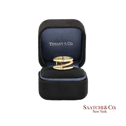 TIFFANY & Co. 18K Gold Diagonal Ring 5.5 Yellow Gold