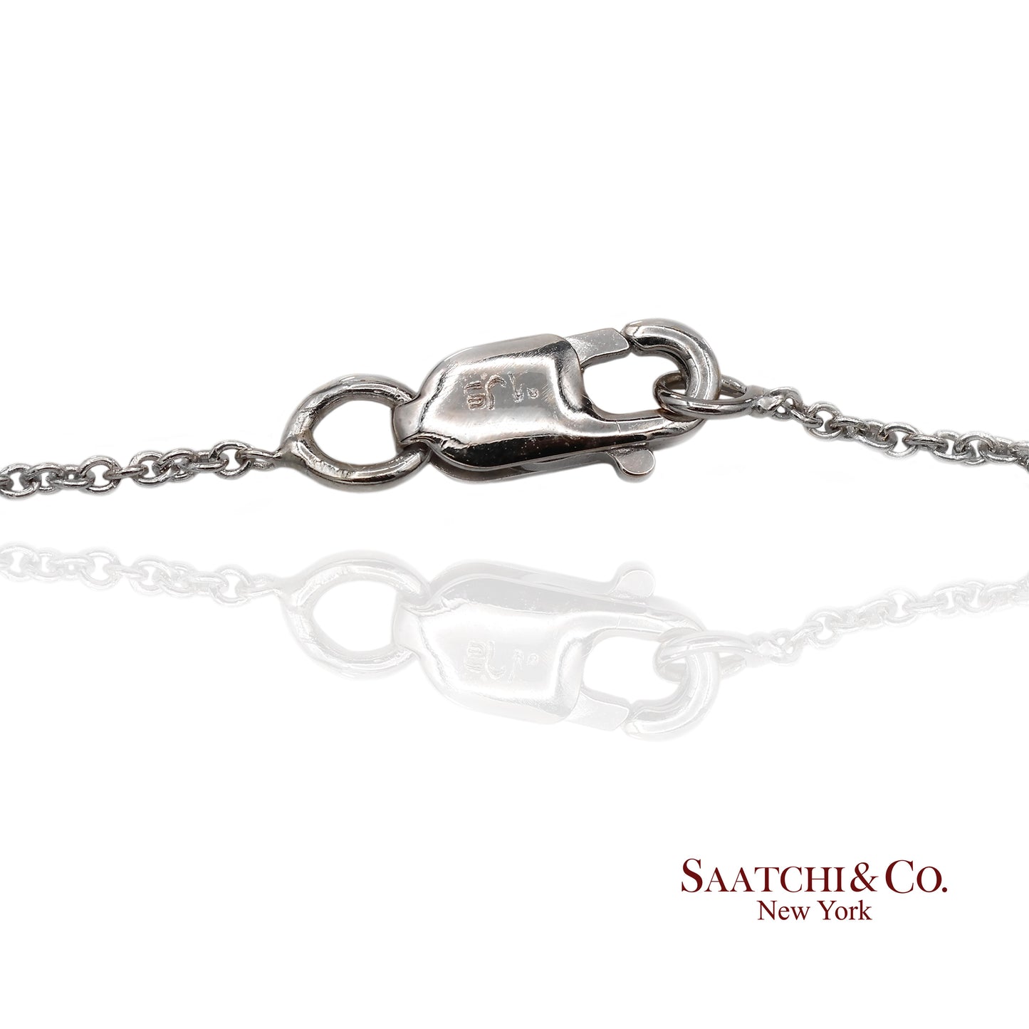 18K(750) White Gold Natural Diamond Square Shape Pendant Necklace with Chain