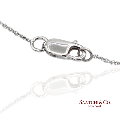 18K(750) White Gold Natural Diamond Pendant Necklace with Chain