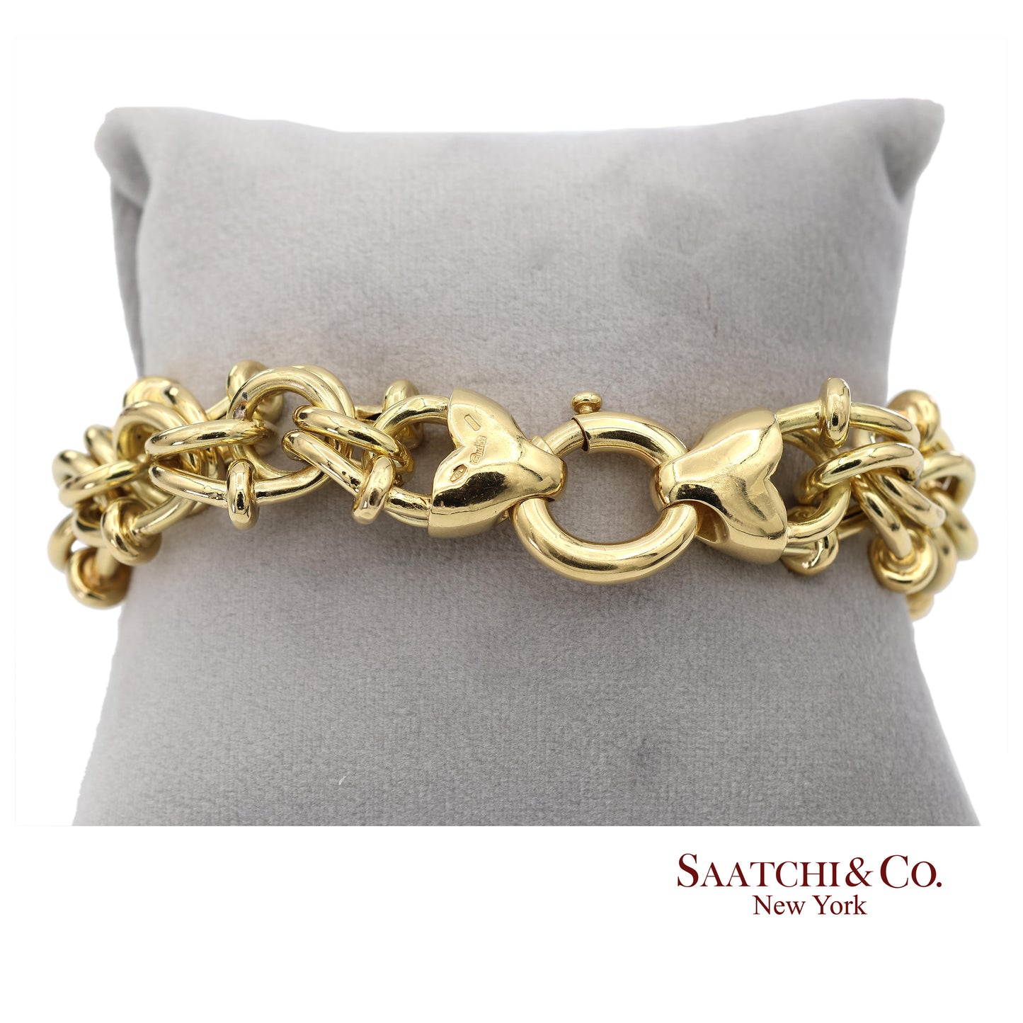 18K(750) Solid Yellow Gold Byzantine Chain Bracelet