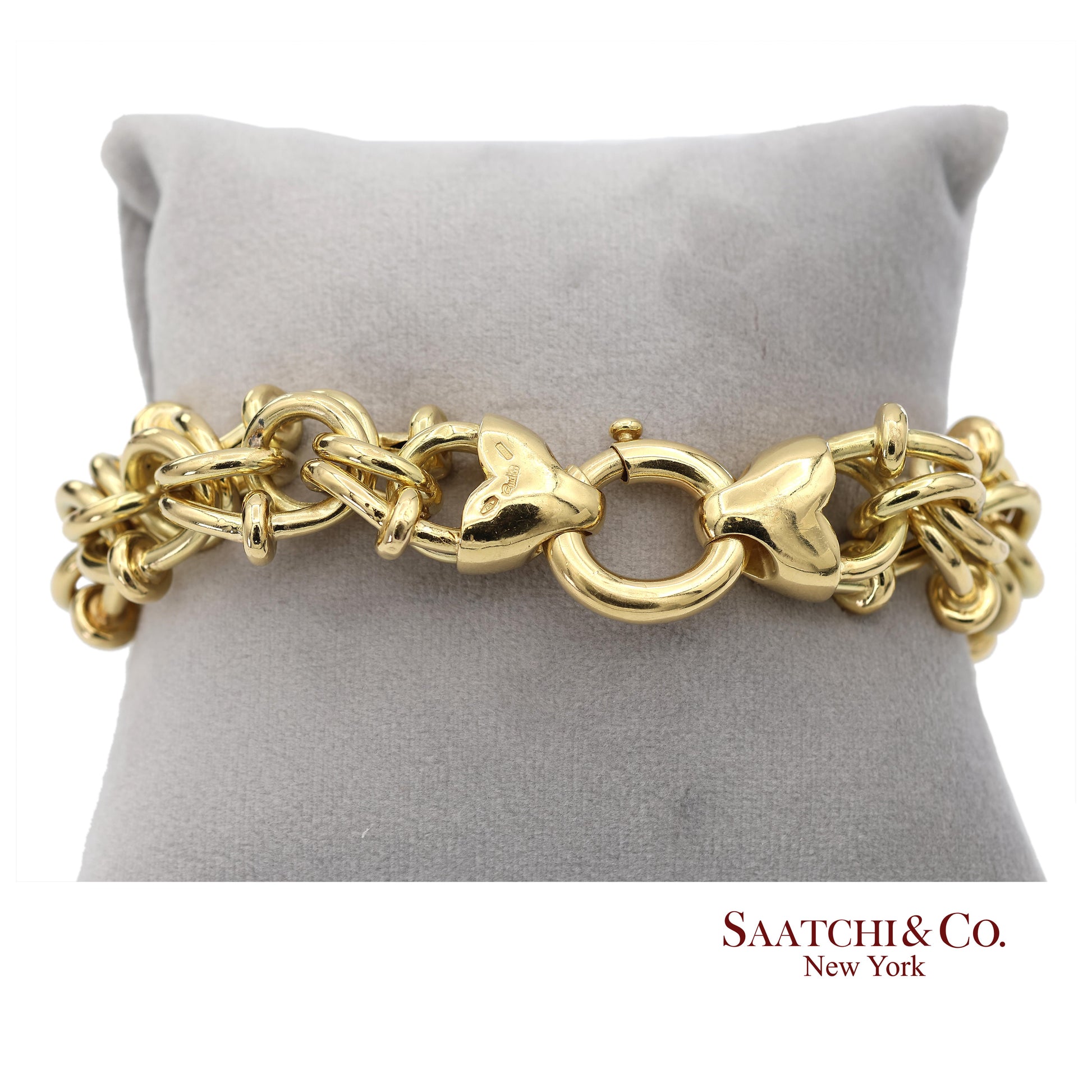 18K(750) Solid Yellow Gold Byzantine Chain Bracelet
