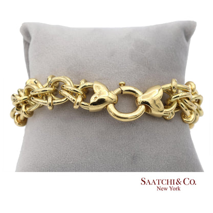 18K(750) Solid Yellow Gold Byzantine Chain Bracelet