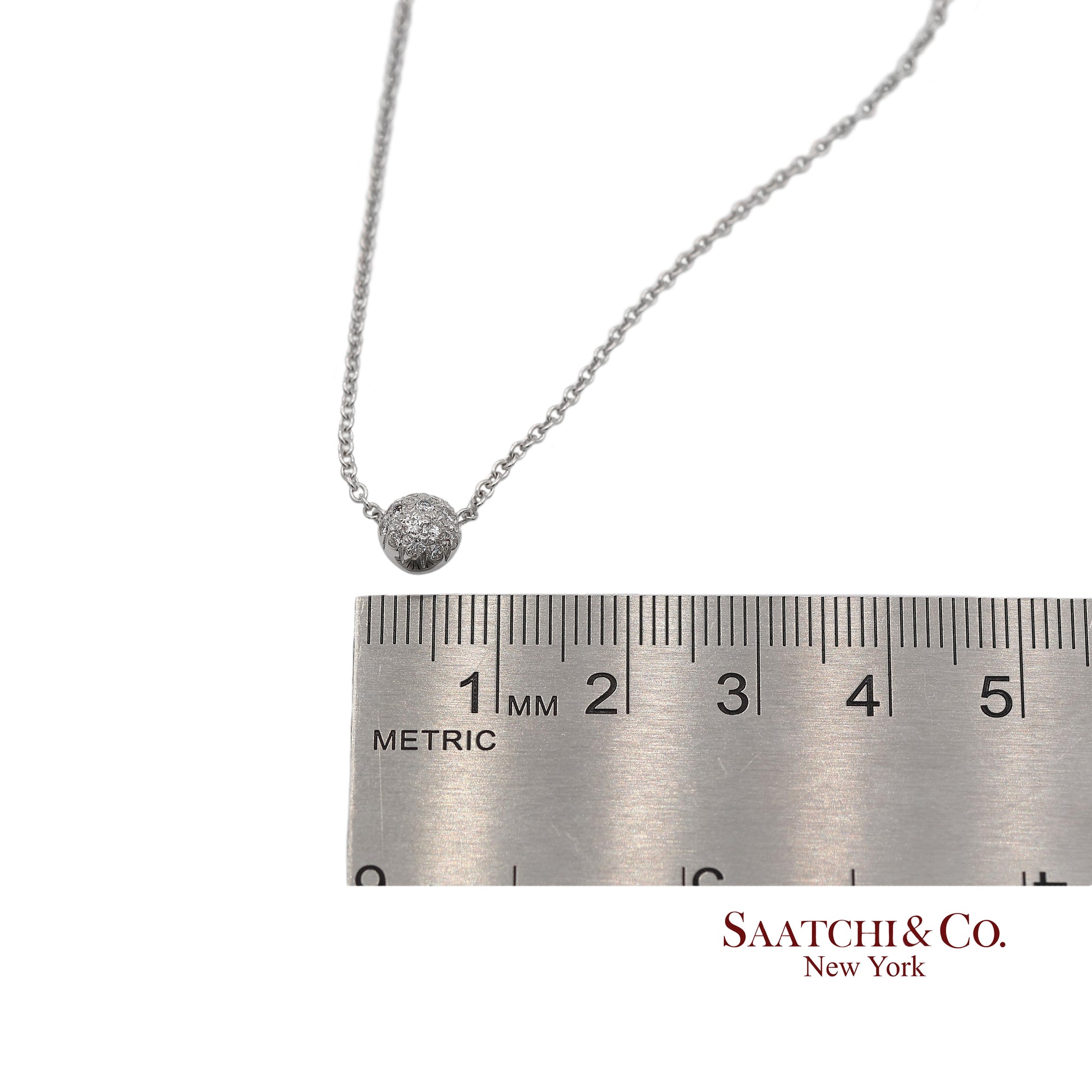 18K(750) White Gold Natural Diamond Pendant Necklace with Chain