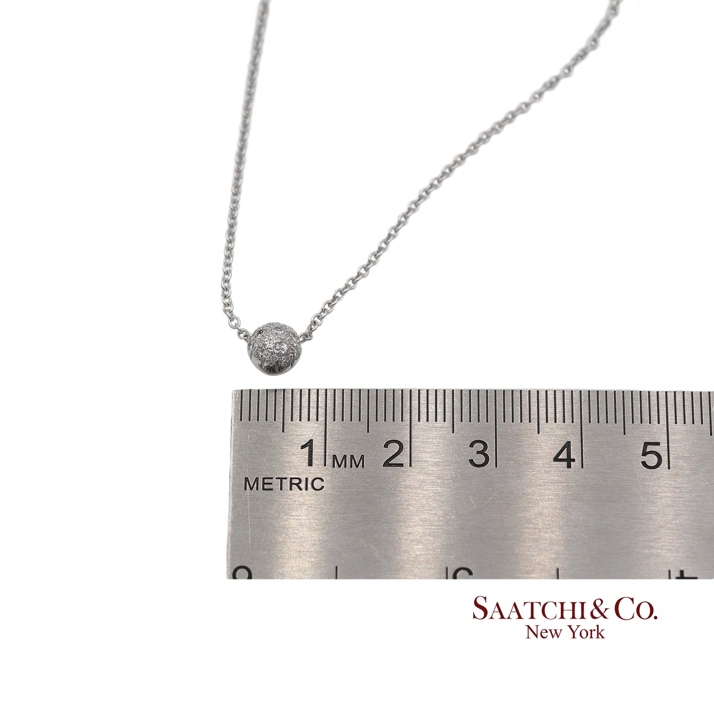 18K(750) White Gold Natural Diamond Pendant Necklace with Chain