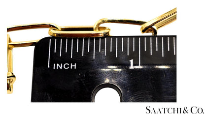 14K (585) White - Yellow Gold Two tone PaperClip shape Necklace -Natural Diamond