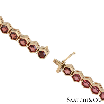 14K (585) Yellow Gold Multi Color Natural Gemstone Necklace