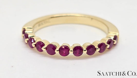 14K Yellow Gold Ring with 0.60 Ct Natural Ruby - Size 7, 2.8 grams