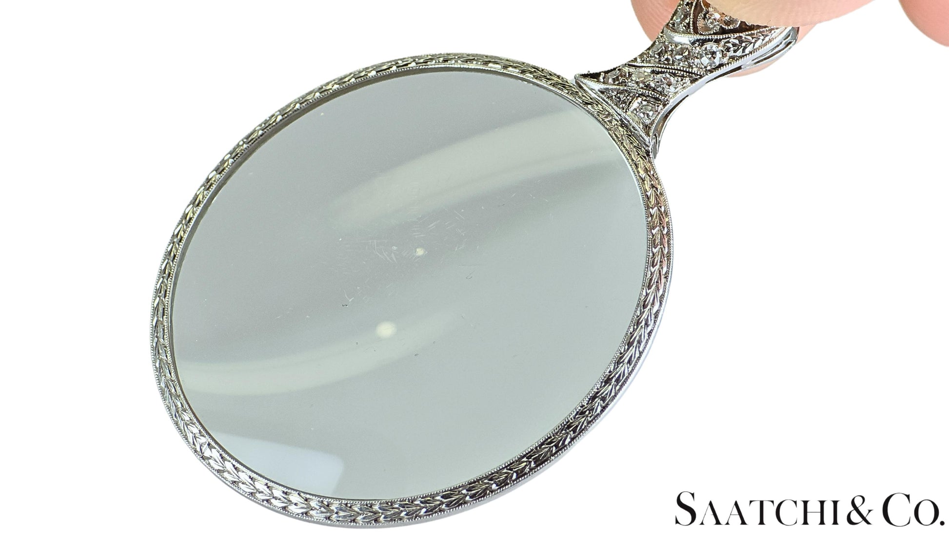Vintage Platinum (950)- Natural diamond Quizzing/Eye Magnifying glass.