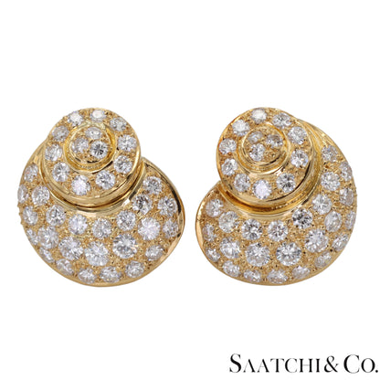18k (750) Yellow Gold Stunning DIamond Studed Earrings