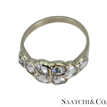 14k (585) White Gold Natural Rose Cut 1.4 Ct White Diamond, Size 5.5