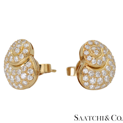 18k (750) Yellow Gold Stunning DIamond Studed Earrings