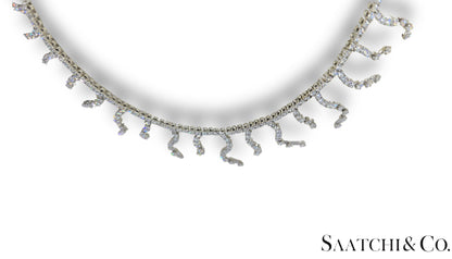 18K (750) White Gold - 12.60 Ct Natural Diamond -VVS: Necklace