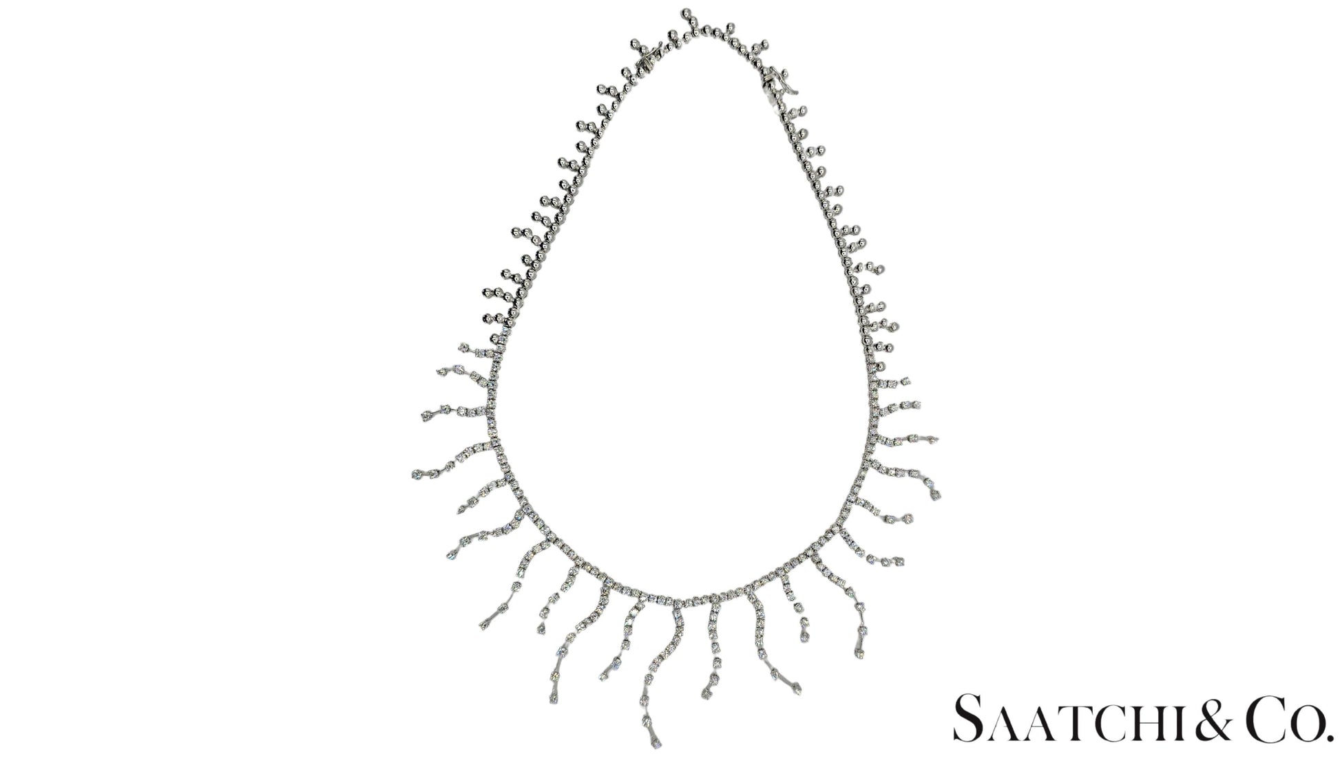 18K (750) White Gold - 12.60 Ct Natural Diamond -VVS: Necklace