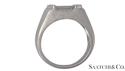 18K(750) White Gold -  LAB Created Diamond Illusion Setting Emerald Shape: Ring