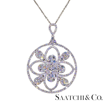 18K (750) White Gold Natural Brilliant Cut VVS Diamond: Pendant With Chain