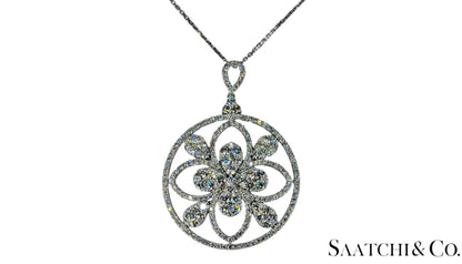 18K (750) White Gold Natural Brilliant Cut VVS Diamond: Pendant With Chain