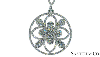 18K (750) White Gold Natural Brilliant Cut VVS Diamond: Pendant With Chain