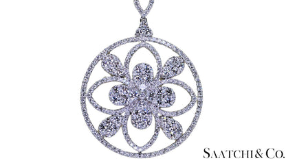 18K (750) White Gold Natural Brilliant Cut VVS Diamond: Pendant With Chain