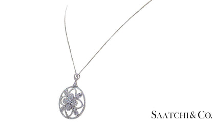 18K (750) White Gold Natural Brilliant Cut VVS Diamond: Pendant With Chain
