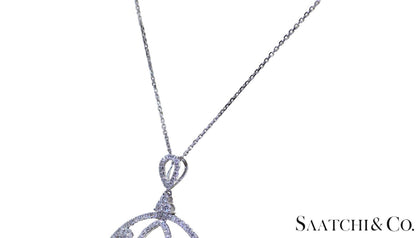 18K (750) White Gold Natural Brilliant Cut VVS Diamond: Pendant With Chain