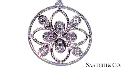 18K (750) White Gold Natural Brilliant Cut VVS Diamond: Pendant With Chain