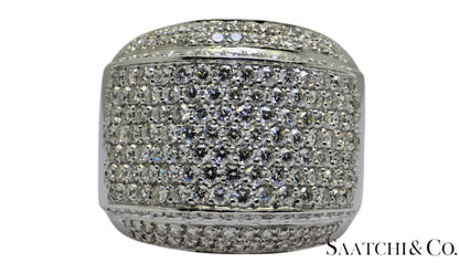 18K (750) White Gold Natural F-G Diamond Color Ring Size 8