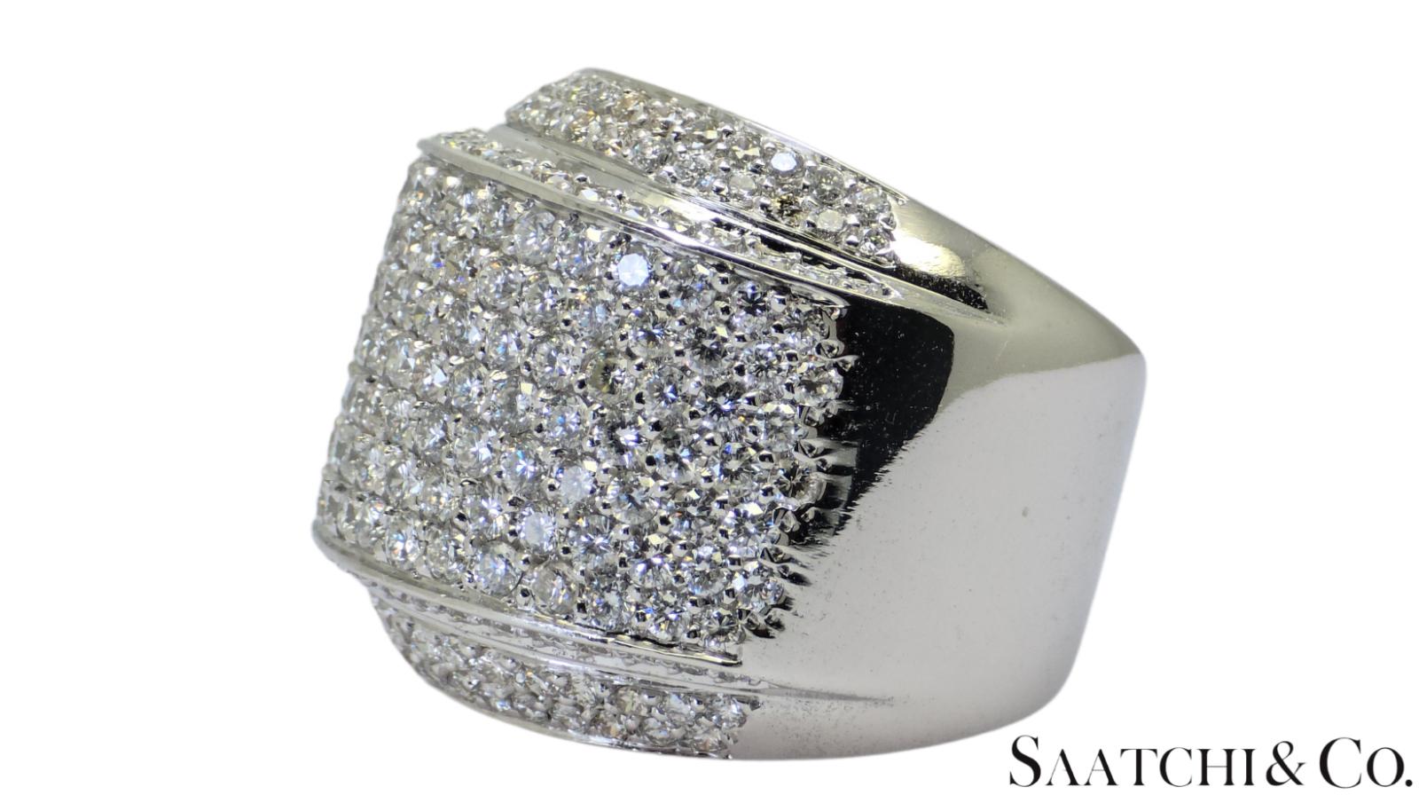 18K (750) White Gold Natural F-G Diamond Color Ring Size 8
