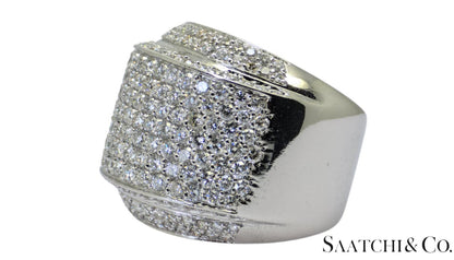 18K (750) White Gold Natural F-G Diamond Color Ring Size 8