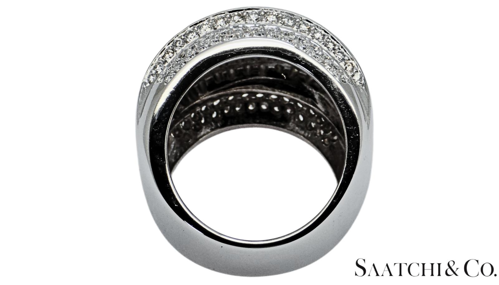 18K (750) White Gold Natural F-G Diamond Color Ring Size 8