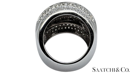 18K (750) White Gold Natural F-G Diamond Color Ring Size 8