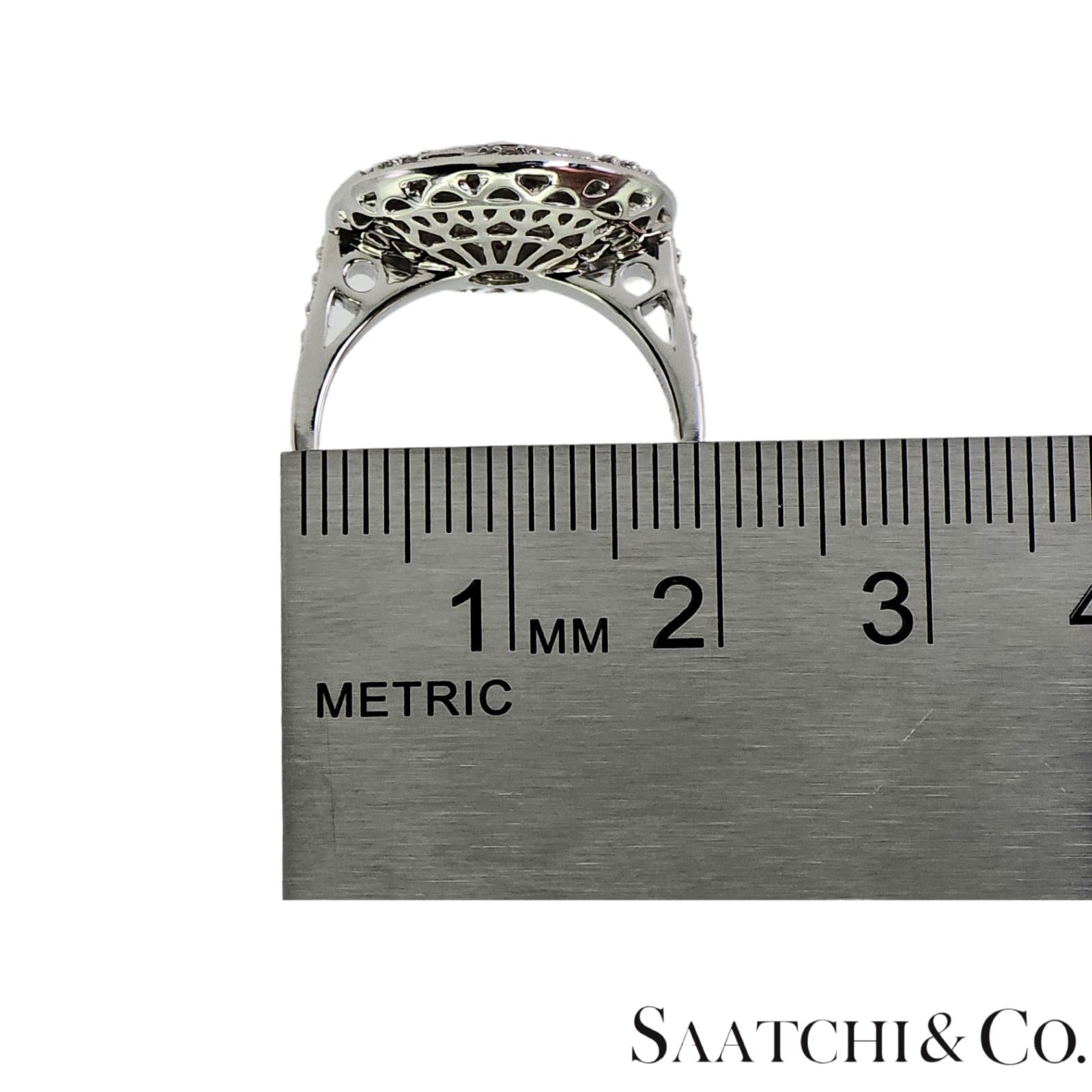 18K (750) White Gold Natural White VVS Diamond & Ruby Ring Size 7