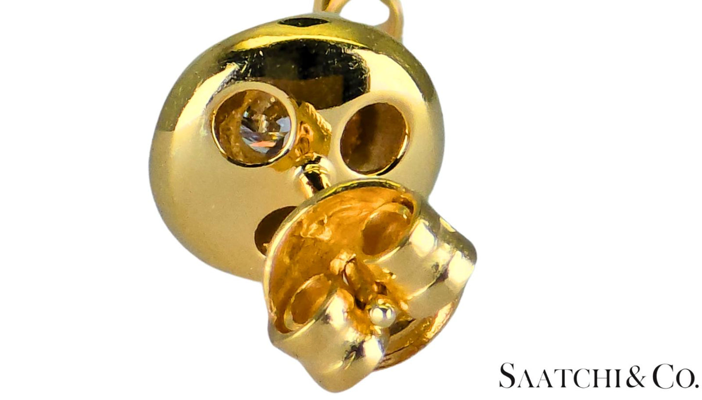 18K (750) Yellow Gold - Natural Round VVS-VS Diamond: Womens Earrings