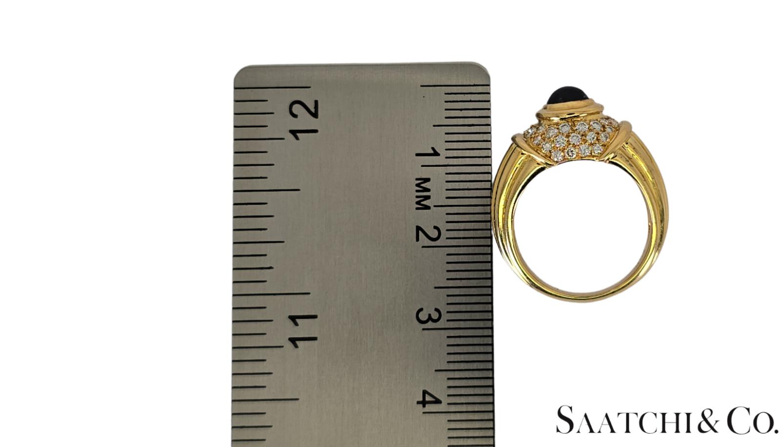 18K (750) Yellow Gold, VVS-VS 0.80 Ct Natural Diamond & 0.7 Ct Sapphire, 8.9gram