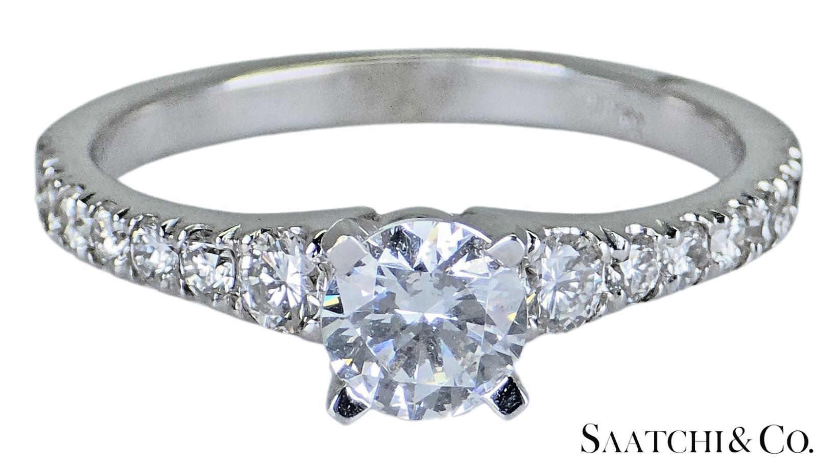18K White Gold - Natural Diamond Solitaire ring Engagement/Anniversary/Wedding