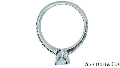 18K White Gold - Natural Diamond Solitaire ring Engagement/Anniversary/Wedding