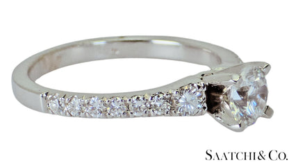18K White Gold - Natural Diamond Solitaire ring Engagement/Anniversary/Wedding