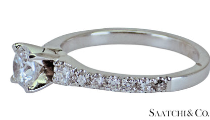 18K White Gold - Natural Diamond Solitaire ring Engagement/Anniversary/Wedding