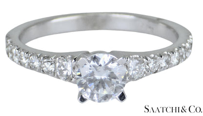 18K White Gold - Natural Diamond Solitaire ring Engagement/Anniversary/Wedding