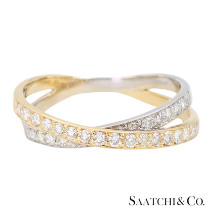 18k (750) Two tone Natural DIamond Ring